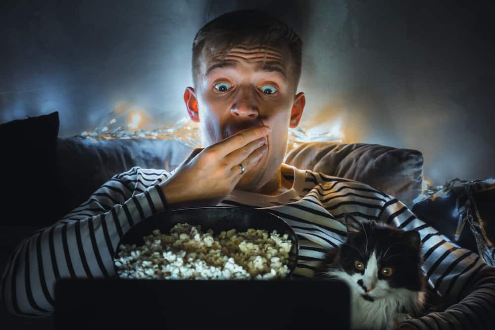 man popcorn cat scary movie