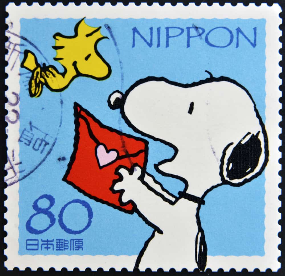 stamp with snoopy and woodstock